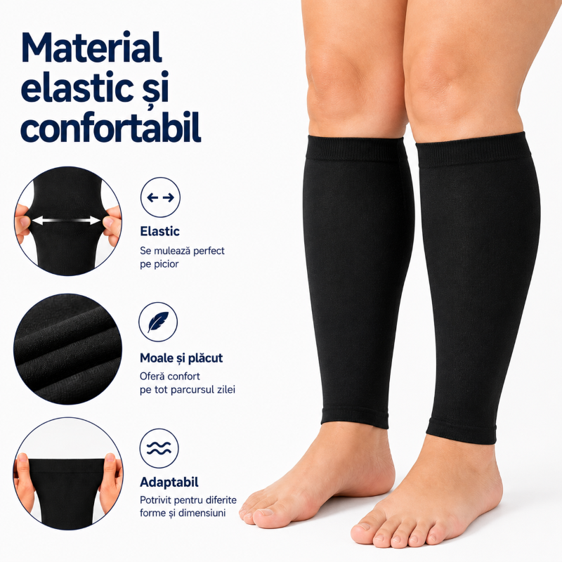 Material elastic și confortabil pentru șosete compresive